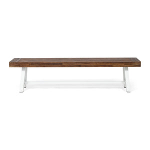 English Elm Carlisle Solid Acacia Wood Dining Bench with Slatted Seat and A-frame Legs 66255.00SDBRN