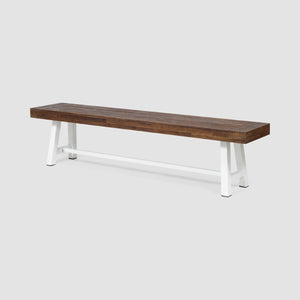 English Elm Carlisle Solid Acacia Wood Dining Bench with Slatted Seat and A-frame Legs 66255.00SDBRN
