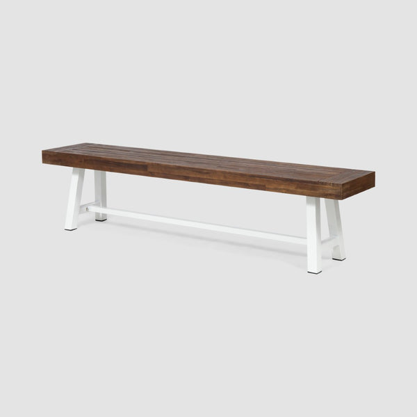 English Elm Carlisle Solid Acacia Wood Dining Bench with Slatted Seat and A-frame Legs 66255.00SDBRN