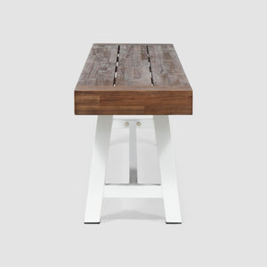 English Elm Carlisle Solid Acacia Wood Dining Bench with Slatted Seat and A-frame Legs 66255.00SDBRN