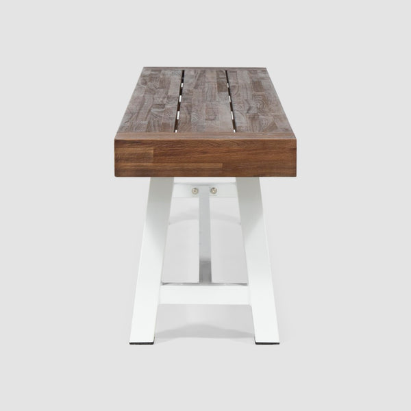 English Elm Carlisle Solid Acacia Wood Dining Bench with Slatted Seat and A-frame Legs 66255.00SDBRN