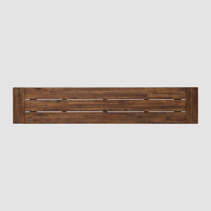 English Elm Carlisle Solid Acacia Wood Dining Bench with Slatted Seat and A-frame Legs 66255.00SDBRN