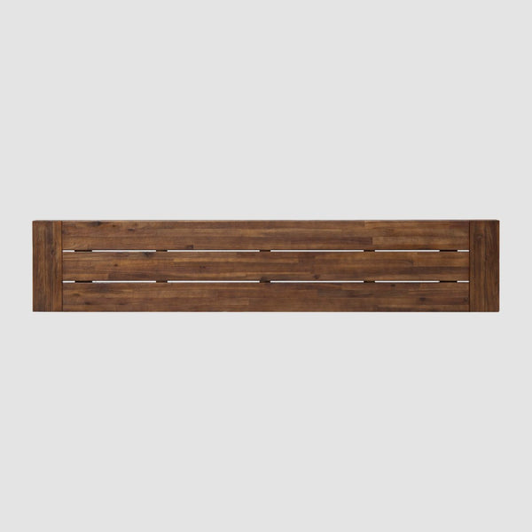 English Elm Carlisle Solid Acacia Wood Dining Bench with Slatted Seat and A-frame Legs 66255.00SDBRN