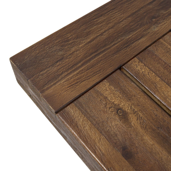 English Elm Carlisle Solid Acacia Wood Dining Bench with Slatted Seat and A-frame Legs 66255.00SDBRN