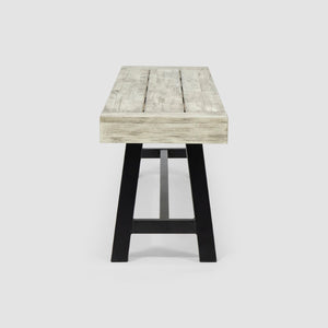 English Elm Carlisle Solid Acacia Wood Dining Bench with Slatted Seat and A-frame Legs 66255.00SLGRY