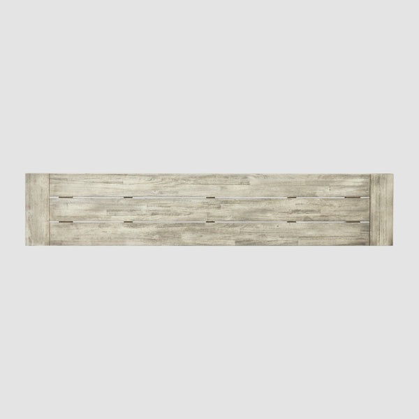 English Elm Carlisle Solid Acacia Wood Dining Bench with Slatted Seat and A-frame Legs 66255.00SLGRY