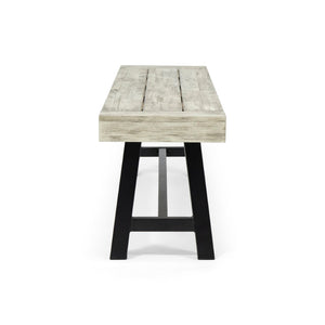 English Elm Carlisle Solid Acacia Wood Dining Bench with Slatted Seat and A-frame Legs 66255.00SLGRY