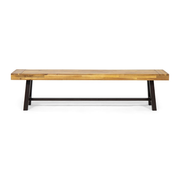 English Elm Carlisle Solid Acacia Wood Dining Bench with Slatted Seat and A-frame Legs 66255.00