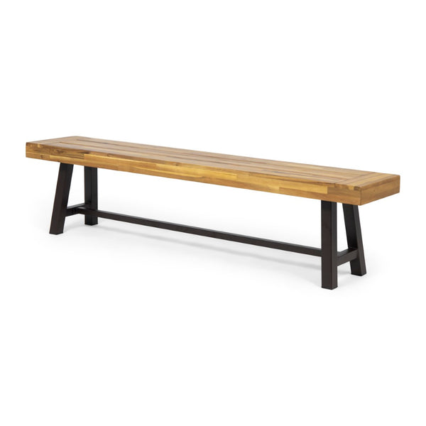 English Elm Carlisle Solid Acacia Wood Dining Bench with Slatted Seat and A-frame Legs 66255.00