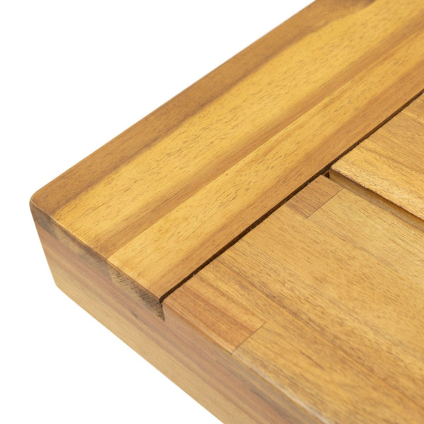 English Elm Carlisle Solid Acacia Wood Dining Bench with Slatted Seat and A-frame Legs 66255.00