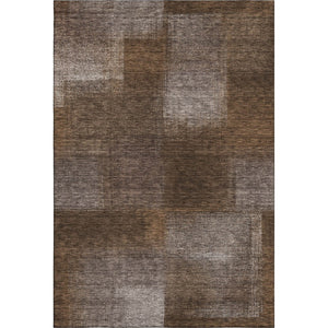 HomeRoots 8' X 10' Chocolate & Ivory Abstract Area Rug - Washable, UV Protected, Perfect for High-Traffic Spaces! 662559