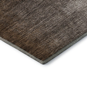 HomeRoots 8' X 10' Chocolate & Ivory Abstract Area Rug - Washable, UV Protected, Perfect for High-Traffic Spaces! 662559