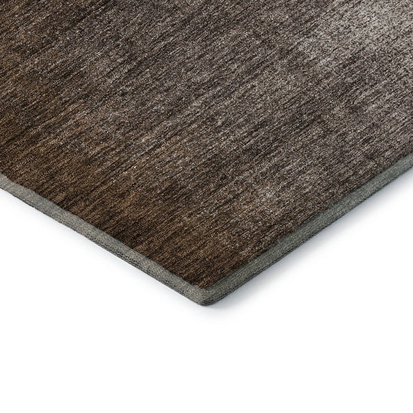 HomeRoots 8' X 10' Chocolate & Ivory Abstract Area Rug - Washable, UV Protected, Perfect for High-Traffic Spaces! 662559