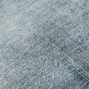 HomeRoots 8' X 10' Denim Blue & Ivory Abstract Area Rug - Washable, UV-Protected, Durable, Modern Style! 662565
