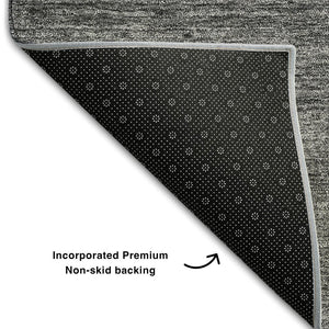 HomeRoots 10' Gray & Ivory Abstract Washable Area Rug - Durable, UV-Protected, Perfect for Busy Homes! 662573