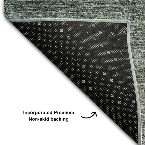 HomeRoots 8' X 10' Abstract Washable Area Rug in Olive Green, Ivory & Gray - UV Protected, Soft & Stylish! 662577