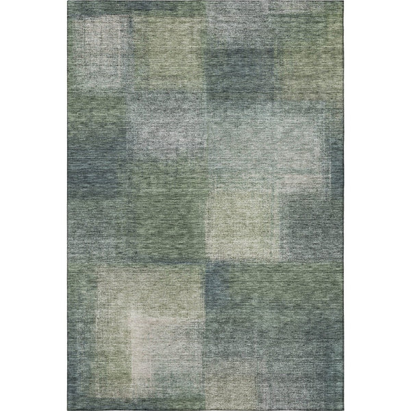 HomeRoots 8' X 10' Abstract Washable Area Rug in Olive Green, Ivory & Gray - UV Protected, Soft & Stylish! 662577