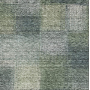HomeRoots 10' X 14' Washable Olive Green, Ivory & Gray Abstract Area Rug with UV Protection & Style Boost 662579
