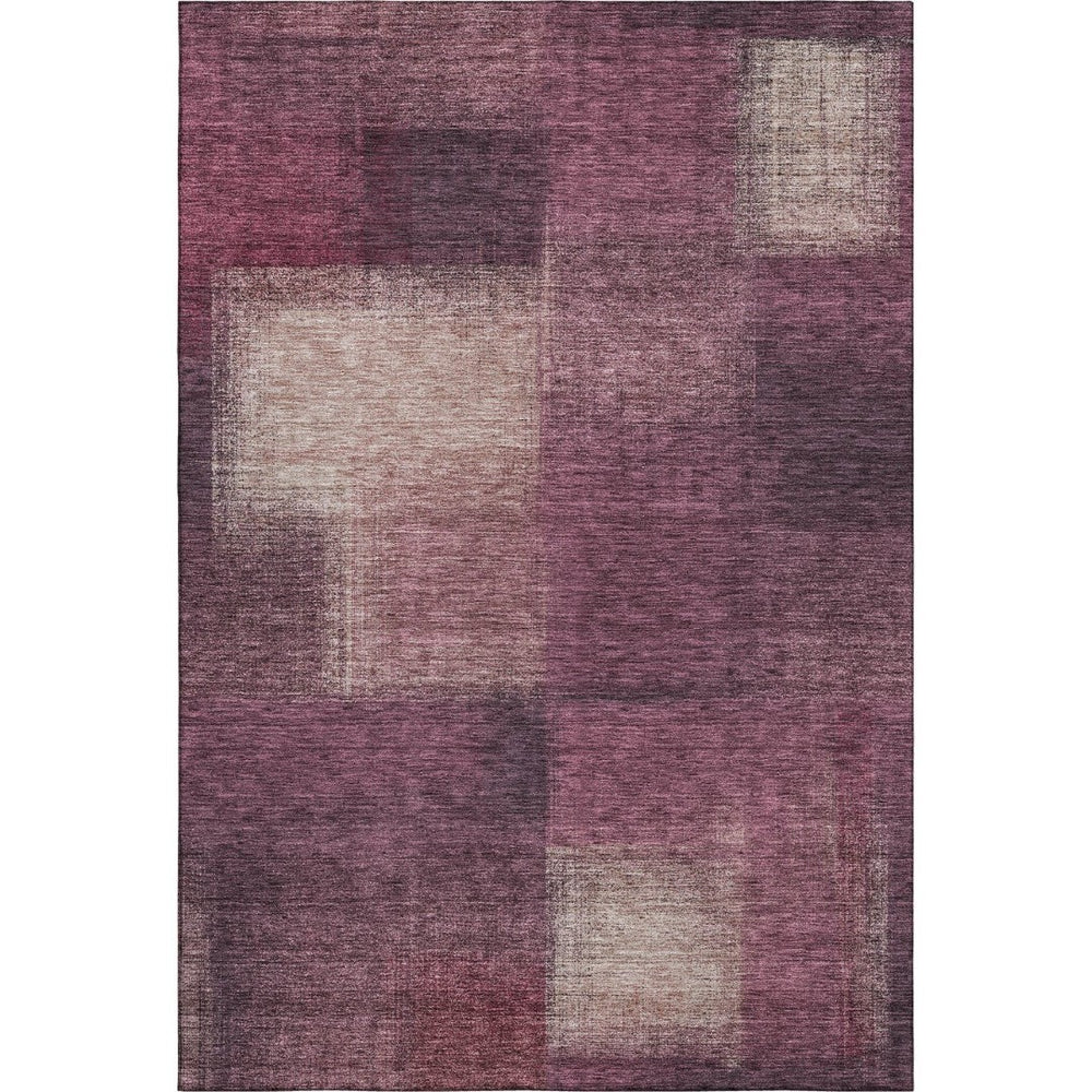 HomeRoots 5' X 8' Plum and Beige Abstract Washable Area Rug with UV Protection – Durable, Stylish, Easy Care! 662581