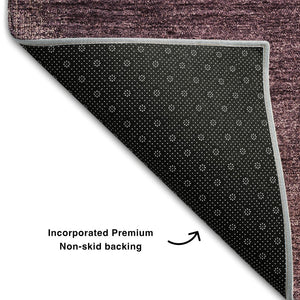 HomeRoots 8' X 10' Stylish Plum & Beige Abstract Area Rug - Washable, UV Protected, Family-Friendly Design! 662583