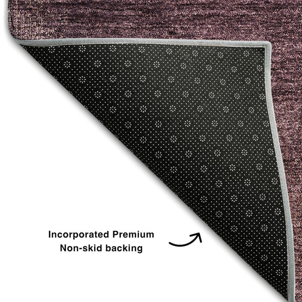 HomeRoots 8' X 10' Stylish Plum & Beige Abstract Area Rug - Washable, UV Protected, Family-Friendly Design! 662583