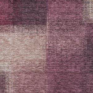 HomeRoots 9' X 12' Stunning Plum & Beige Abstract Washable Area Rug with UV Protection for High-Traffic Areas 662584