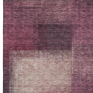 HomeRoots 9' X 12' Stunning Plum & Beige Abstract Washable Area Rug with UV Protection for High-Traffic Areas 662584