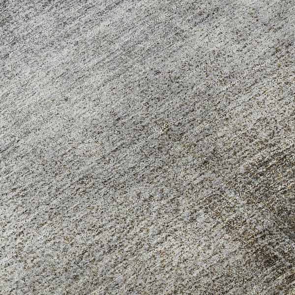 HomeRoots 8' Silver Beige & Gray Abstract Washable Round Rug - UV Protected, Easy-Care, Perfect for Homes 662588