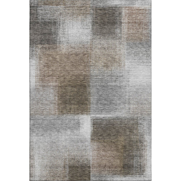 HomeRoots 9' X 12' Abstract Washable Area Rug in Silver Beige & Gray - UV Protected, Stain Resistant, Durable Design 662590