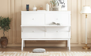 English Elm Full Size Murphy Cabinet Bed Solid Pine with Usb Charging Desk Home Office W504S00166