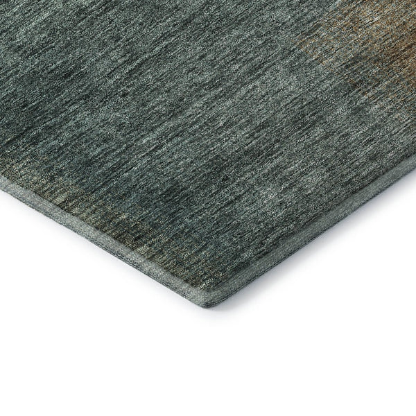 HomeRoots 8' Teal and Brown Abstract Round Rug – Washable, UV Protected, Stain Resistant, Ideal for Busy Homes 662600