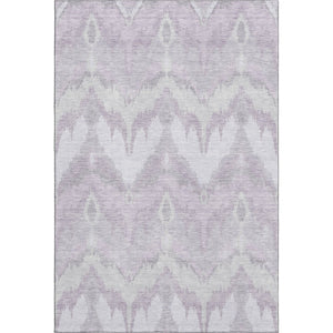 HomeRoots 5' X 8' Lavender & Silver Ikat Area Rug - Washable, UV Protected, Durable & Stylish for Every Space! 662653