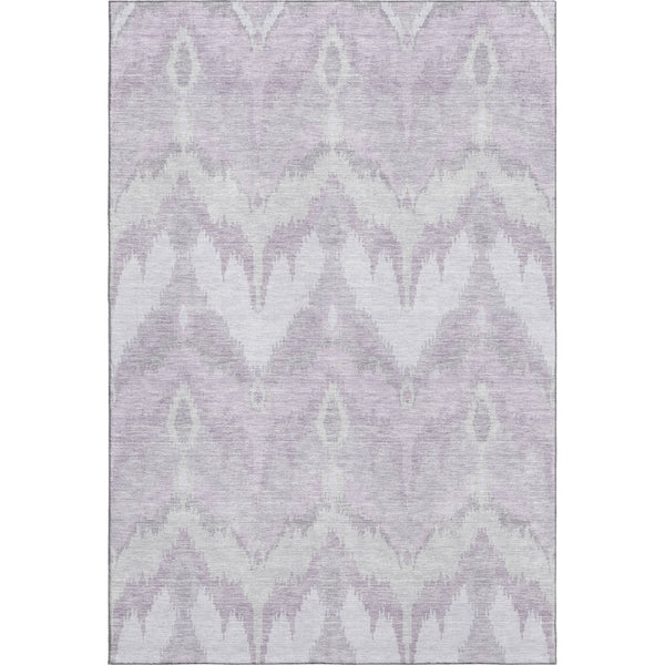 HomeRoots 5' X 8' Lavender & Silver Ikat Area Rug - Washable, UV Protected, Durable & Stylish for Every Space! 662653
