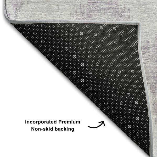 HomeRoots 5' X 8' Lavender & Silver Ikat Area Rug - Washable, UV Protected, Durable & Stylish for Every Space! 662653