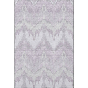 HomeRoots 5' X 8' Lavender & Silver Ikat Area Rug - Washable, UV Protected, Durable & Stylish for Every Space! 662653