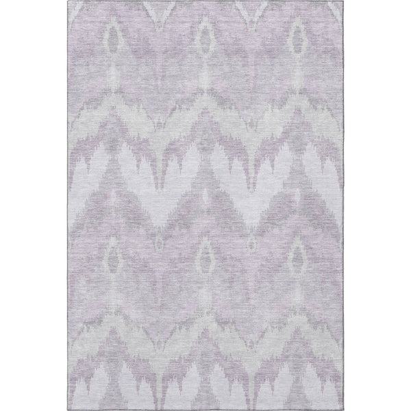 HomeRoots 5' X 8' Lavender & Silver Ikat Area Rug - Washable, UV Protected, Durable & Stylish for Every Space! 662653