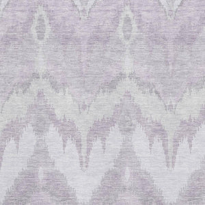 HomeRoots 9' X 12' Elegant Lavender & Silver Ikat Area Rug - Washable, UV Protected, Perfect for Modern Spaces 662656