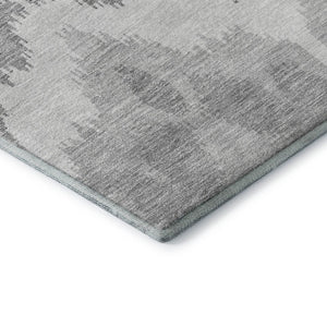 HomeRoots 9' X 12' Silver Ikat Area Rug - Durable, Washable, UV Protected for High-Traffic Homes & Style 662674