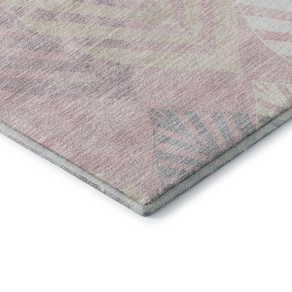 HomeRoots 8' Pink Floral Round Rug – Washable with UV Protection, Stain Resistant for High-Traffic Areas 662720