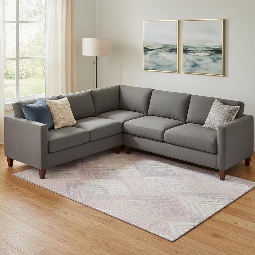 HomeRoots 8' X 10' Washable Pink Ivory & Blue Floral Area Rug with Stain Resistance and UV Protection for Homes 662721