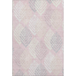 HomeRoots 9' X 12' Floral Washable Area Rug in Pink, Ivory & Blue - Durable, Stylish, UV-Protected Design 662722