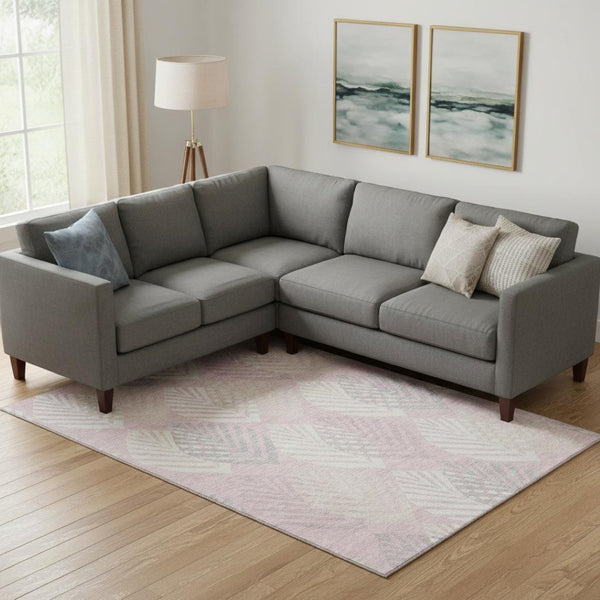 HomeRoots 10' X 14' Floral Area Rug in Pink, Ivory & Blue - Washable, UV-Protected & Stain-Resistant Design 662723