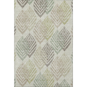 HomeRoots 8' X 10' Floral Area Rug in Taupe, Brown & Green – Washable, UV-Protected, Perfect for Family Homes 662739