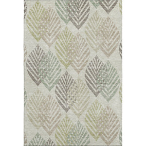 HomeRoots 10' X 14' Washable Taupe Brown & Green Floral Area Rug with UV Protection – Durable, Stylish & Easy-Care 662741