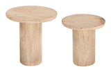 Fenith Accent Table Set (2-Piece) Natural 109869 Zuo Modern