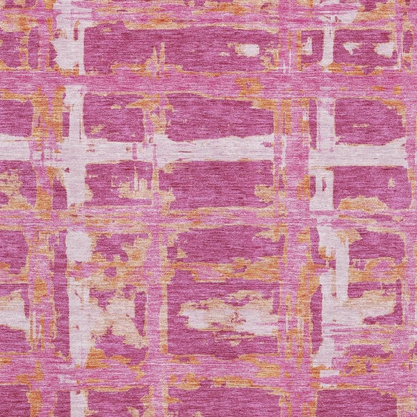 HomeRoots 8' X 10' Washable Blush Ivory Orange Striped Area Rug with UV Protection for Stylish Homes 662769