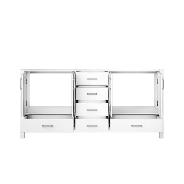 English Elm White Double Bath Vanity With Soft-Close Drawers, 72" Wide, Perfect For Family Bathrooms & Storage B2731P258899-GIGA