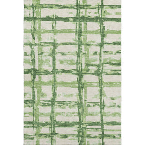HomeRoots 10' Green and Ivory Striped Washable Area Rug - UV Protected, Stain-Resistant, Ideal for High-Traffic Areas 662783