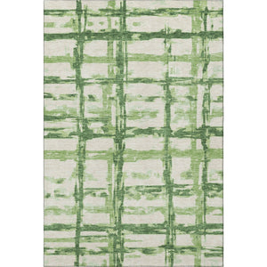 HomeRoots 10' Green and Ivory Striped Washable Area Rug - UV Protected, Stain-Resistant, Ideal for High-Traffic Areas 662783