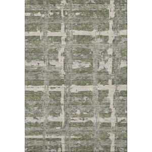 HomeRoots 9' X 12' Olive Green Striped Area Rug - Washable, UV Protected, Durable & Stylish for Any Space! 662794